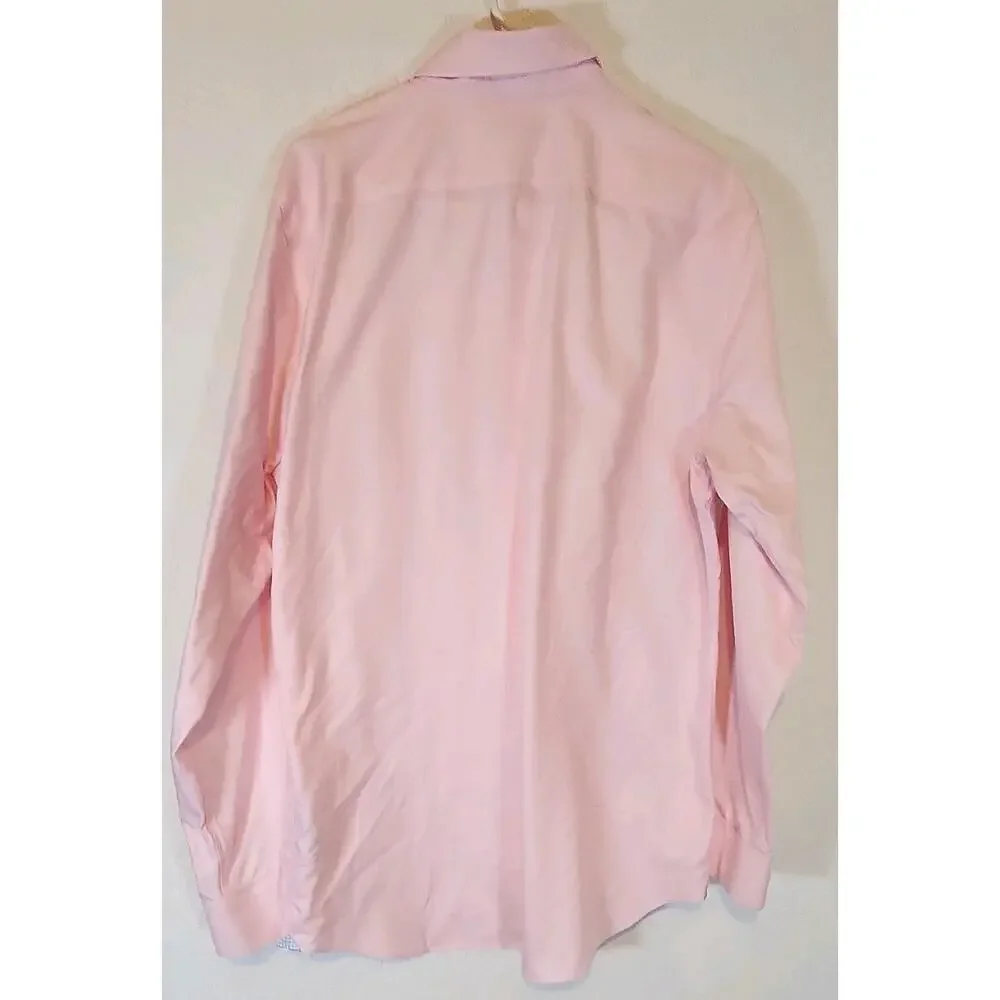 Banana Republic Grant Fit Pink Non-Iron Men's Dress Shirt L 16-16.5 34/35
